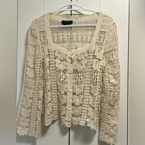 Papillion Cream Lace Top size M